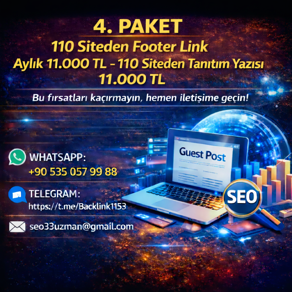 Paket4 -110 Site – Link 11.000 TL-Tanıtım Yazısı 11.000 TL