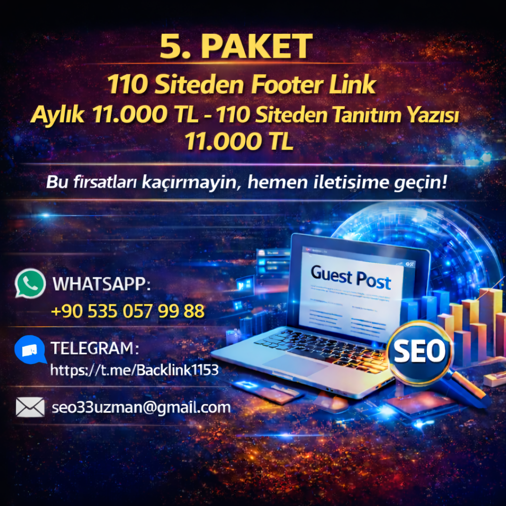 Paket5 -110 Site – Link 11.000 TL-Tanıtım Yazısı 11.000 TL